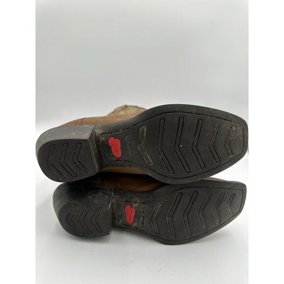 Justin Boots Brown and Teal Heeled Boots - Picture 6 of 8